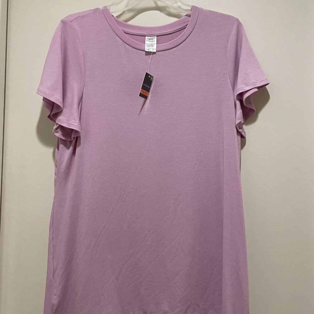 West Loop Women’s Ruffle Sleeve Tunic Top Shirt Light Purple Size M - New - Picture 1 of 4